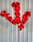 Mila 36" Red Silk Cherry Blossom Branches, Set of 3 Artificial Sakura Flower Stems, Lifelike Faux Floral Décor for Wedding, Party, Event & Home Arrangements